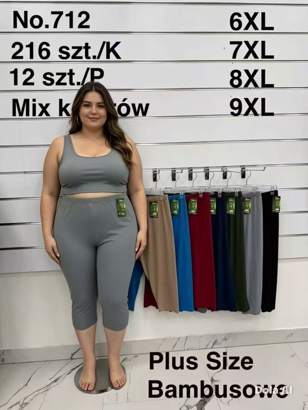 Leginsy damskie Roz 6XL-9XL, 1 Kolor Paczka 12 szt